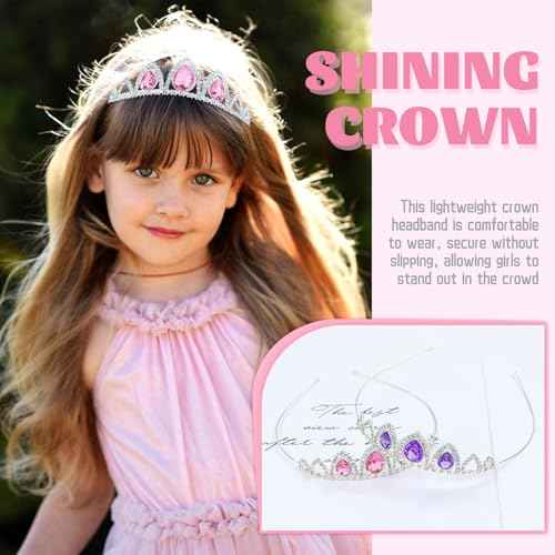 inSowni 8 Pieces Silver Metal Sparkly Waterdrop Rhinestone Princess Crown Headbands Tiaras Wedding Birthday Party Prom Headpieces for Women Brides Bridesmaids