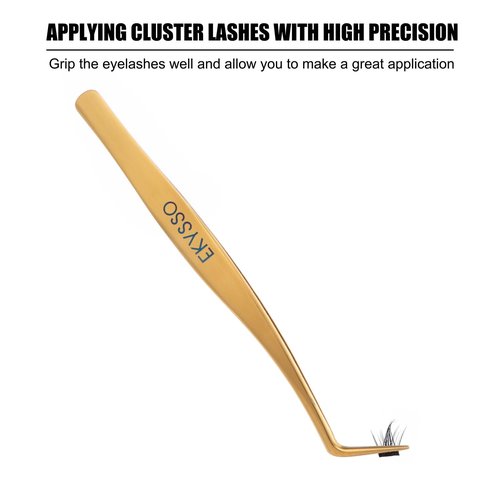 Lash Applicator Tools, 3-in-1 Cluster Eyelash Applicator Kit, Precision Lash Tweezers for Clusters & Strip Lashes, DIY Eyelash Cluster Tweezers Set