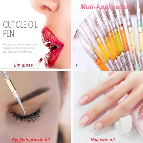 50 Pack Empty Cuticle Oil Pens Bulk-3ml Travel Size Nail Oil Pen, Disposable Twist Pens with Brush-No Leak, DIY Nail Care Kits for Nail Salon