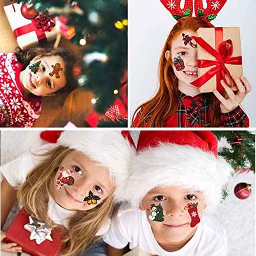 148 PCS Christmas Temporary Tattoos for Kids - Xmas Individual Tattoos for Kids Christmas Party Favors, Stocking Stuffer, Christmas Eve Gift