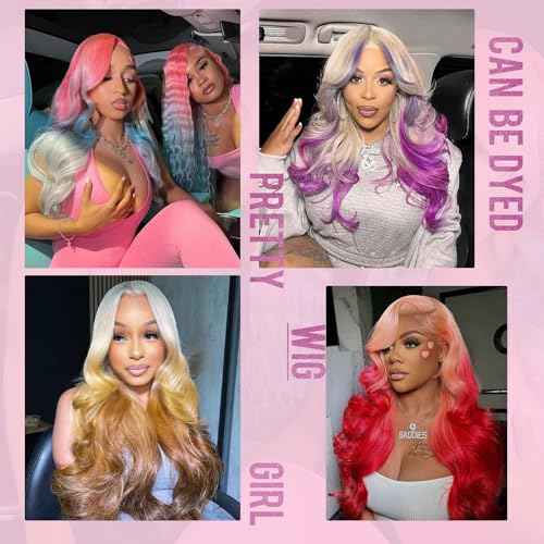 26 Inch 613 Lace Front Wig Human Hair 200 Density Blonde Wig Human Hair Body Wave Blonde Lace Front Wigs Human Hair Pre Plucked 613 HD Lace Frontal Wig 13x6