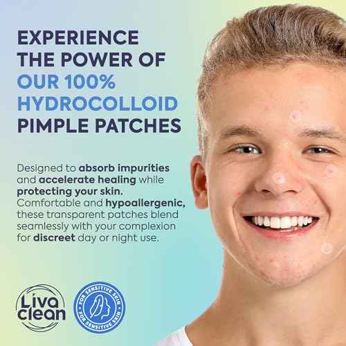 LivaClean 330 CT Pimple Patches for Face - 100% Hydrocolloid Acne Patches - Four Sizes - Acne Dots Zit Stickers - Hydrocolloid Patch Pimple Patch Invisible - Blemish Patches