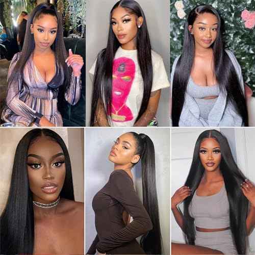 12A Brazilian Straight Bundles Human Hair 16" 18" 20" 300g 100% Unprocessed Virgin Straight Human Hair Bundles Double Weft Quick Weave Hair 3 Bundles Deals Natural Color