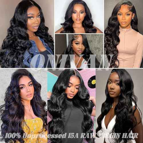 13x6 Body Wave Lace Front Wigs Human Hair Wig 15A Raw 250 Density Indian HD Lace Frontal Human Hair Wigs for Women (24 Inch)