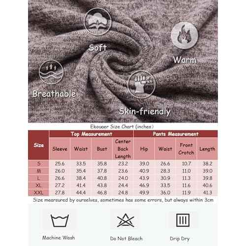 Ekouaer Womens Pajamas Set Long Sleeve Loungewear Soft Lounge Set Joggers with Pockets