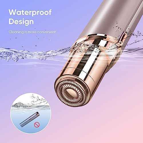 Facial Hair Removal for Women, Portable Painless Hair Remover Device, Rechargeable, with 2 Replacement Heads, for Face, Upper Lip and Chin