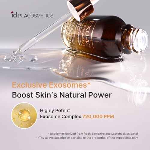 idplacosmetics EXO-V Booster Ampoule 1.01 fl.oz (30ml) ? Exosome Serum (720,000 PPM) with PDRN & Glutathione, Korean Skincare Microneedling Serum, for Smoother-Looking Texture & Elasticity Support.