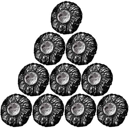 12 Pieces Deep Conditioning Caps Aluminum Foil Reusable Hair Processing Hair Coloring Shower Caps for Home Salon Use(12 Inch,Black)