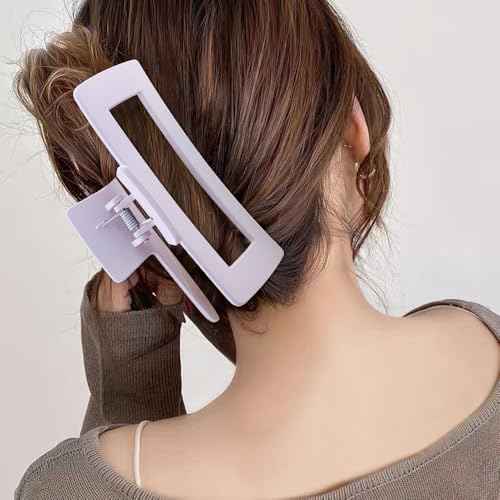 Ahoney 5 Inch Extra Large Claw Clips Big Hair Clips for Thick Long Hair, XL Giant Claw Clip Strong Hold Oversized Clip, Matte Banana Jumbo Jaw Clips, Hair Accessories for Women (Purple)