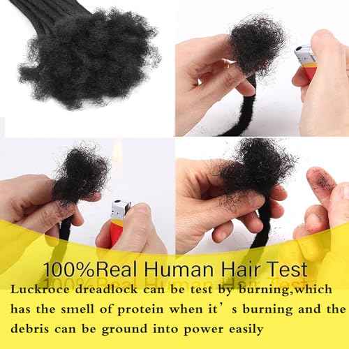 Loc Extension Human Hair 6 Inch 70 Strands Human Hair Loc Extensions Permanent Dreadlock Extensions for Women Men (Width 0.4cm #1B)