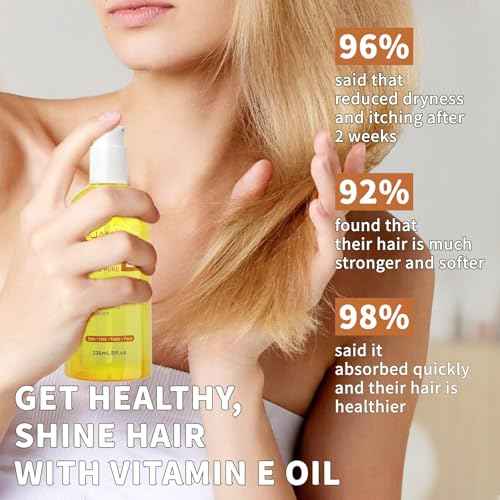 MAYJAM Organic Vitamin E Oil 50,000 IU for Skin, Pure & Natural Vitamine oils for Scars Hair, Face, Nail, Scalp Bath and Body Oil, Tocopherol to Repair Damaged Skin, Moisturizing Dry Skin, 8 Fl Oz