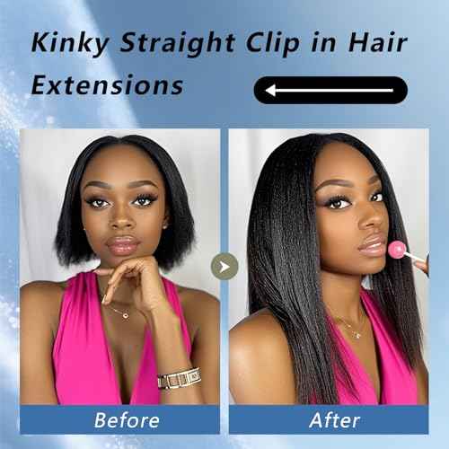 24 Inch 12A Clip In Hair Extensions Real Human Hair 100g 7pcs Yaki Straight Clip ins Human Hair Extensions for women 100% Unprocessed Brazilian Virgin Hair clip ins Natural Black Hair