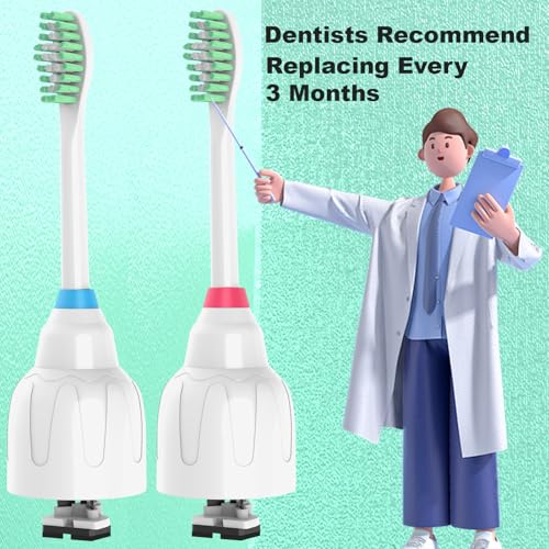 Replacement Toothbrush Heads for Philips Sonicare E Series, Compatible with Sonicare Essence Elite Advance CleanCare Screw-on Electric Toothbrush HX7022/66 HX7023/64, HX7023/30, 4 Pack