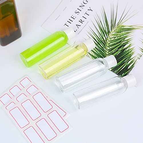 Trendbox 120ml/4oz Clear Plastic Empty Bottles with Flip Cap BPA-Free Travel Containers for Shampoo, Lotions, Liquid Body Soap and Massage Oils - 48 Pack