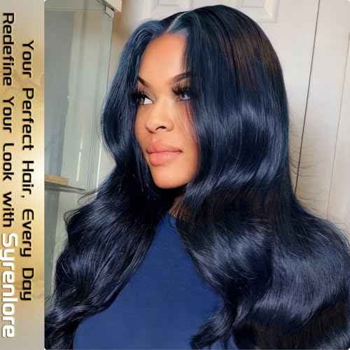 Dark Blue Body Wave Human Hair Bundles, Quick Weave Sew In Wavy 12A 100% Brazilian Virgin Hair, Soft Glossy Thick, Perfect for Quick Weave Sew-In Styles 3 Bundles 12 14 16 Inch
