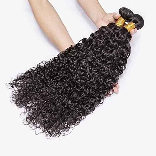 Water Wave Bundle Natural Black Human Hair 3 Bundles Brazilian Unprocessed Virgin Hair Extensions Double Weft Bundle For Women 14 16 18 Inch