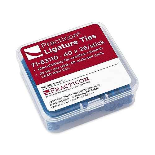 Practicon Orthodontic Ligature Ties, 1040 Elastic Bands for Braces, Elastomeric O-Rings, Rubber Bands for Brackets, Pink