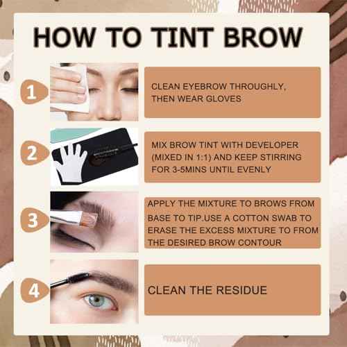 Brown Lash and Brow Color Kit Waterproof Eyelash Color with Natural Effects Gentle & Safe for Salon and Home Use