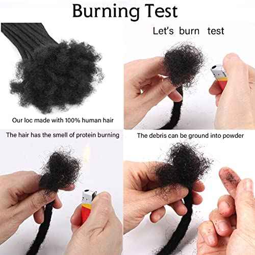Loc Extension Human Hair 18 Inch 30 Strands Human Hair Loc Extensions Permanent Dreadlock Extensions for Women Men (Width 0.8cm #1B)