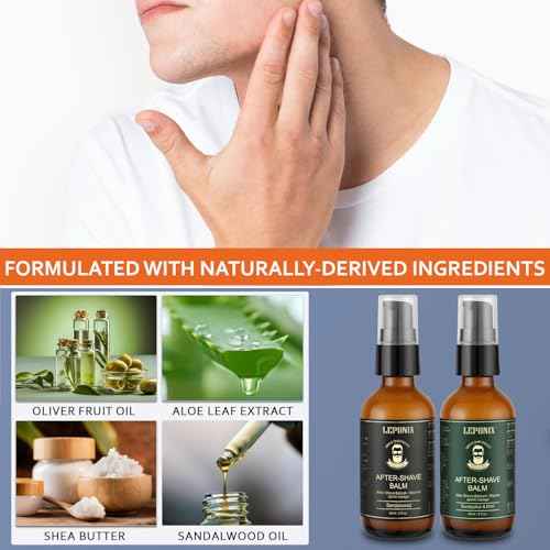 After Shave Balm for Men, Luxury After Shave Lotion for Mens Skin Care with Eucalyptus & Mint/Sandalwood - Cooling, Hydrating and Razor Bump Relief, Post Shave Balm Perfection for Soothe Skin