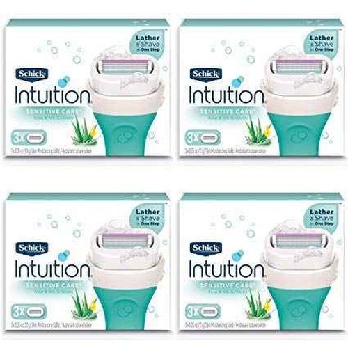 NEW Schick Intuition Sensitive Care Moisturizing Razor Blade Refills for Women with Natural Aloe 12 Count (Limited Edition)