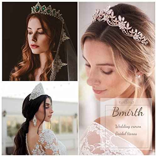 Baroque Crown and Tiara Gold Crystal Pearl Bride Wedding Queen Crowns Decorative Princess Tiaras Rhinestone Hair Accessories for Women and Girls (L)