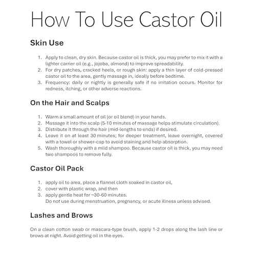 Essentially KateS Castor Oil 16 Fl Oz (Glass Bottle) - 100% Cold Pressed - USDA Organic Certified - Skin Care, Nail Care, Hair Care and Body Care