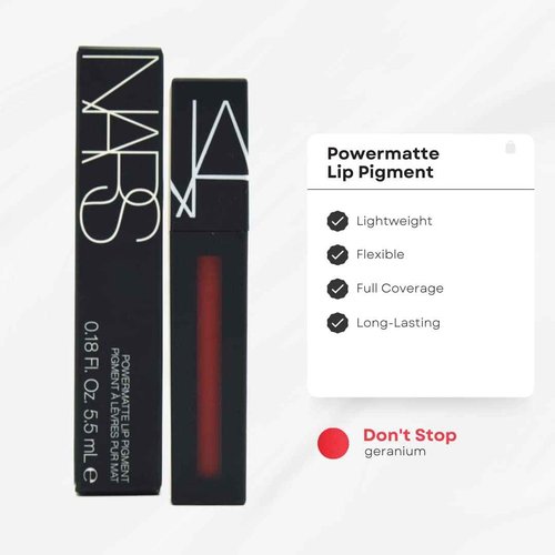 Pigment Lipstick - Don't Stop, Geranium - Weightless, Smudge-Resistant, Long-Lasting, Full Coverage_AB