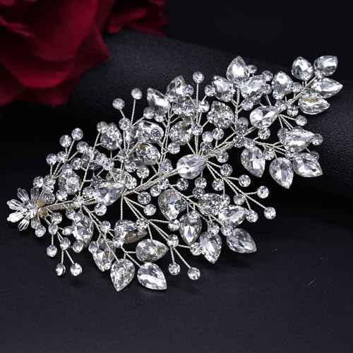 Wedding Hair Pieces for Brides, Rhinestone Bride Headpiece, Handmade Bridal Hair Accessories
