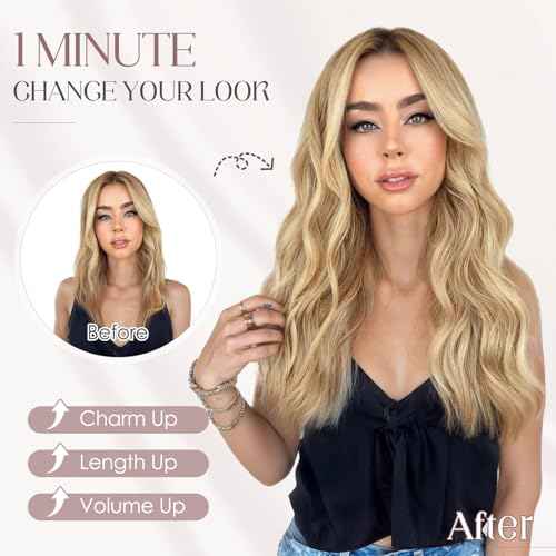 Elailite Halo Hair Extensions Real Human Hair for Women Natural Black Wavy Hair Halo Clip in Remy Hairpiece with Adjustable Invisible Wire 20 Inch 70G