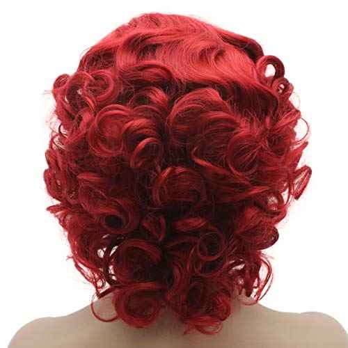 Lushy short Red Wig Heat Friendly Heavy Density Synthetic Lace Front Wig