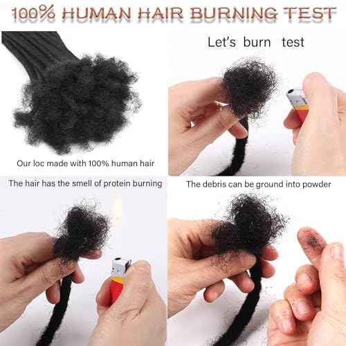 Human Hair Loc Extensions 8 Inch 70 Str Dreadlock Extension Human Hair 100% FUll Handmade Dread Extension for Man/Woman/Kids Locs Can be Curly and Dyed(0.4cm)