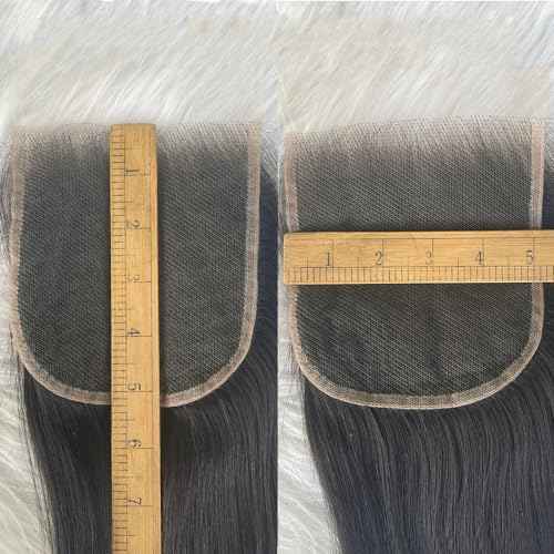 Grand Nature 5x5 HD Lace Closure, Virgin Human Hair Lace Closure Straight, Pre Plucked Natural Hair Line With Bleachable Knots