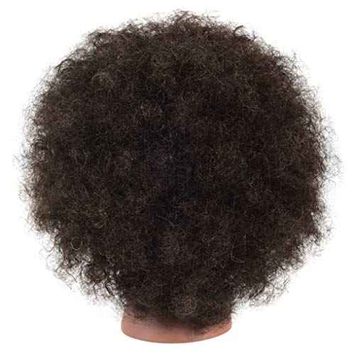 FUTAI Kinky Curly Real 100% Human Hair Mannequin Head with Table Clamp Stand for Hairdresser Practice Braiding Styling Manikin Cosmetology Doll Training Head Bleaching Dyeing Curling Cutting Updos
