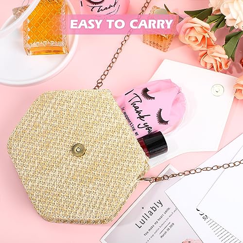 Abbylike 100 Pcs Eyelash Aftercare Lash Bags for Clients Eye Lash Print Drawstring Makeup Bag Empty Beauty Gift Cosmetic Sample Pouch for Women Small Business Supplies, 4 x 6 in(Pink)