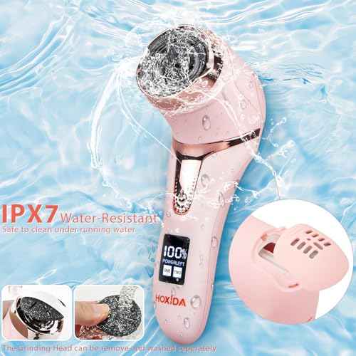 Electric Callus Remover for Feet (with Dander Vacuum Cleaner), Rechargeable Foot Callus Remover Pedicure Tools Foot File, Professional Foot Care Kit Deadskin Remover with 9Heads&2Speed,LCD Display