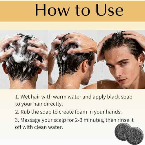 2 PCS Gray Hair Reverse Bar Soap, Black Shampoo Bars for Hair & Beard Darkening, Deep Clean & Nourish the Scalp, Black Soap for Men and Women. FH