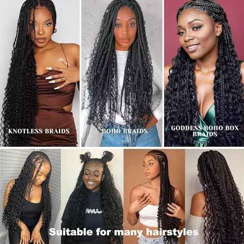 Human Braiding Hair 3 Bundles/Pack 150g Curly Water Wave Bulk Hair for Braiding No Weft 10A Brazilian Virgin Human Braiding Hair for Boho Braids Wet and Wavy Braids (1B#-Water Wave, 24 Inch/150g)