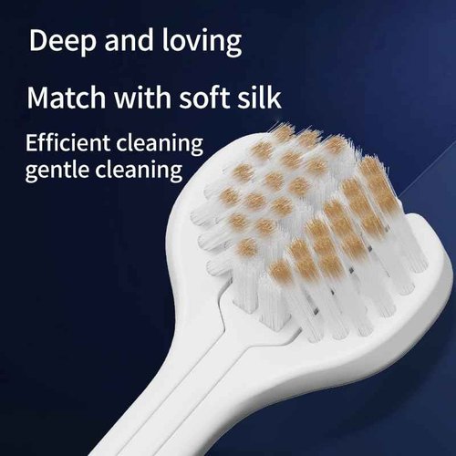 3 Sided Toothbrush for Adults with Soft Hair, high-end Combination Brush Head, Teeth Protection, Tongue Cleaning, Couple Style