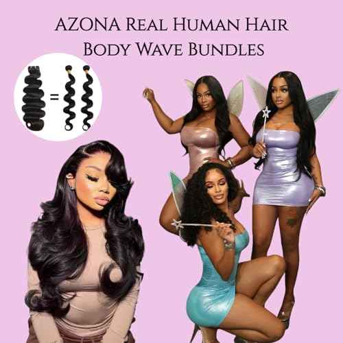 AZONA 16A Real Raw Bundles Body Wave Human Hair,No Tangle No Shedding Body Wave Bundles Human Hair,Triple The Lifespan Over Regular Virgin Hair Bundle,Silky And Soft 24 Inch