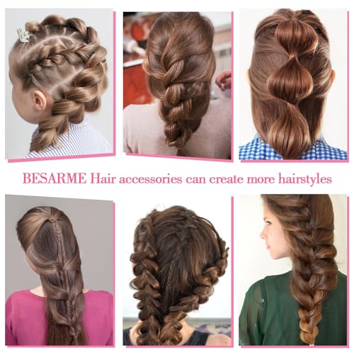 28 Colors Rubber Bands with 8 Hair Styling Tools, 1500 Pcs Colorful Elastic Ties Small Rubber Bands Baby Toddler Ties for Girls Hair Accessories Christmas Gifts