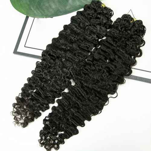 BLG Burmese Water Wave Human Crochet Hair 16 Inch 120g Knotless Pre-Separated Crochet Hair Extensions Real Human Hair Burmese Curly Micro-Link Crochet Hair for Women
