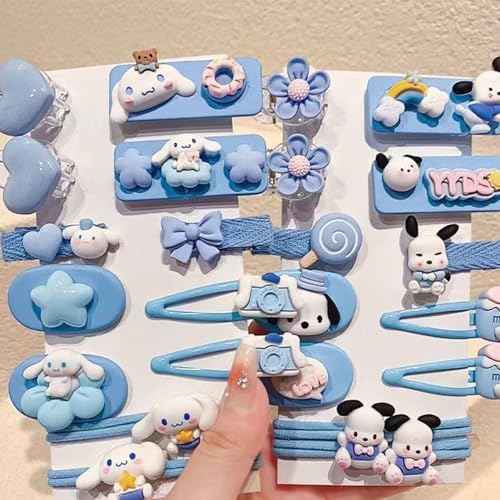 12 Pieces Kawaii Hair Clips for Girls Cartoon Girl Hair Accessories,Cute Things for Teen Girl Gifts (Kitty-1)