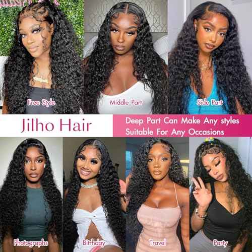 30 Inch Water Wave Lace Front Wigs Human Hair 13x6 HD Lace Frontal Wigs Pre Plucked Glueless Brazilian Curly Human Hair Wig 200 Density Glueless Frontal Wigs for Women
