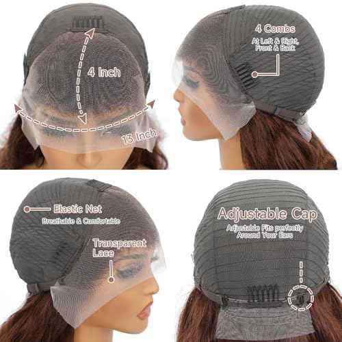 Chocolate Brown Lace Front Wig Human Hair 28 Inch Brown Body Wave Lace Front Wigs Human Hair Pre Plucked 13x4 HD Lace Frontal Wigs 200 Density Glueless Wig