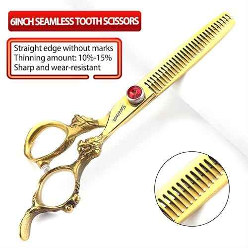6 inch /7 inch salon professional salon scissors salon hairdresser hair cutting hairstyle pruning tools Japan 440c high hardness stainless steel golden (6 inch 4pcs)