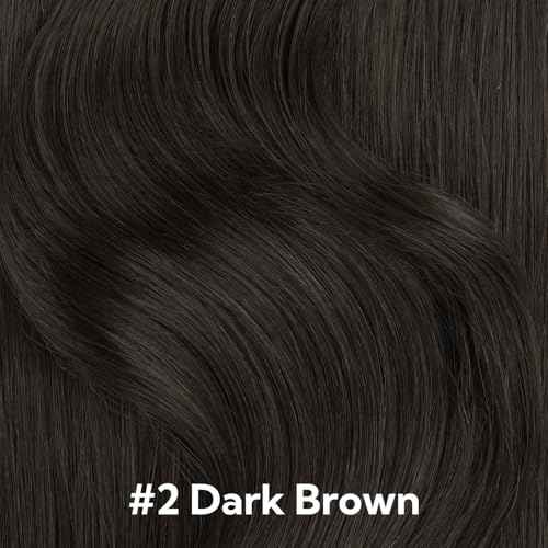 HOTBANANA Invisi Edge Clip in Hair Extensions, 16inch 110g 4Pcs Injected Seamless and 3Pcs PU Clip Ins Human Hair Extensions Balayage Chocolate Brown with Honey Blonde
