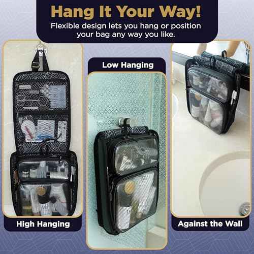 Slim Toiletry Bag for Travel ? Flat Hanging Dopp Kit for Men, TSA-Approved Shaving Organizer with Leak-Proof Detachable Pouches, Waterproof & Compact, Gift-Ready