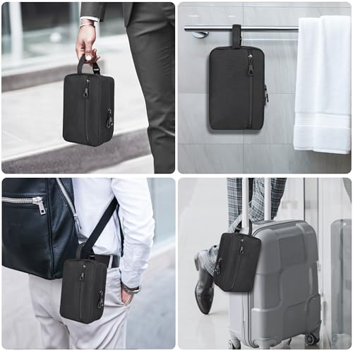 Toiletry Bag for Men, YKK Zippers Hanging Bathroom Shower Hygiene Bag with Metal XXL Swivel Hook, Big Comparment, Waterproof for Travel Accessories
