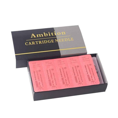 Ambition Premium 50Pcs #10 Bugpin 5RL Tattoo Cartridges Needles Disposable Supply 5 Round Liner for Professionals and Beginners Tattoo Artists